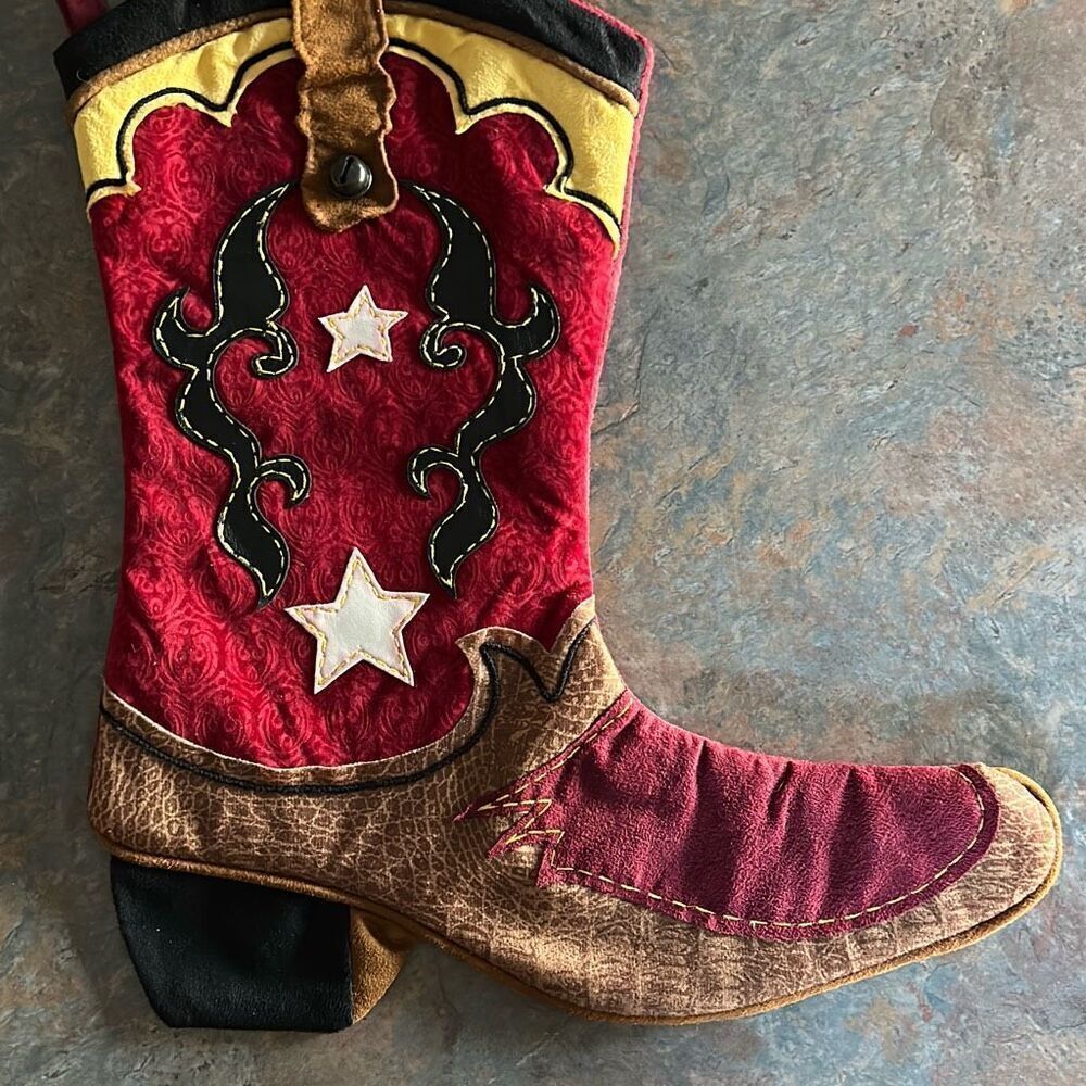 Western Cowgirl Cowboy Boot Christmas Stocking Unisex